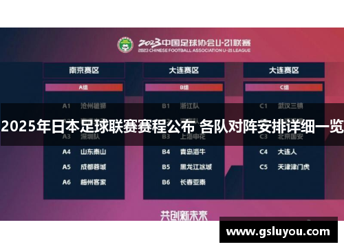 2025年日本足球联赛赛程公布 各队对阵安排详细一览